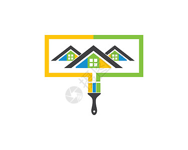 房子 建筑涂料标志图标矢量图家务插图销售画笔小屋装饰绘画财产广告工作图片