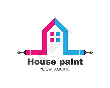 房子 建筑涂料标志图标矢量图画笔建筑学维修画家风格公寓财产小屋刷子装修图片