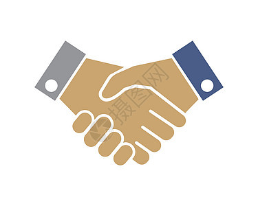 商业协议的握手标志矢量图标商务成功团队男性公司人士伙伴会议交易插图图片