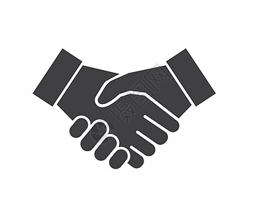 商业协议的握手标志矢量图标商务合作黑色人士公司合伙交易外交团队男性图片