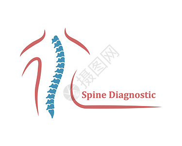 它制作图案脊柱诊断标志图标模板矢量标签标识生物学手术中心插图椎骨身体疾病医生图片