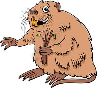 卡通搞笑海狸鼠漫画动物性格图片