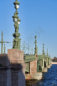 俄罗斯 圣彼得堡 涅瓦河上三一桥的一块碎片建筑学天空历史旅游景点纪念碑建筑城市旅行中心图片
