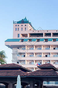 地中海度假镇的旅馆楼房建设景观房屋凉廊建筑学天空全景闲暇酒店风景奢华图片