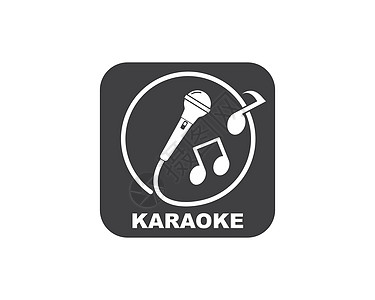 卡拉 OK 的麦克风图标标志和音乐矢量插图设计爵士乐歌手嗓音横幅海报节日记录唱歌歌曲俱乐部图片