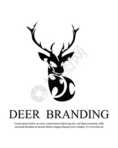 鹿头标志黑色推广森林标识商业商标男性喇叭品牌绘画哺乳动物图片