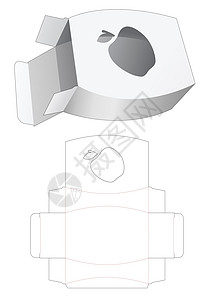 带有苹果形窗口模切模板的肥皂包装盒图片
