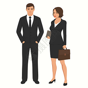 商务人士和女商务人士商务女士卡通片成人商业经理公司老板团队女性图片