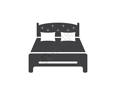 床图标矢量图设计公寓旅行卧室房间枕头就寝商业服务旅馆羽绒被图片