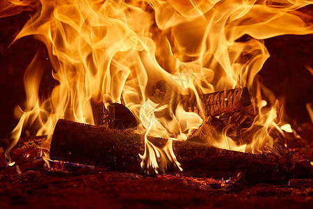 俄罗斯烤箱里燃烧的原木橙子壁炉煤炭辉光村庄厨房火焰食物木头烧伤图片