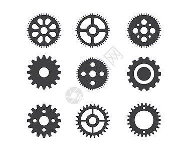 齿轮徽标模板矢量图标它制作图案进步技术传动嵌齿轮工作圆圈机器合作公司动力图片