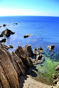 西班牙阿尔梅里亚 卡波德加塔假期村庄海滩岩石海浪旅行火山警报器天气海岸线图片
