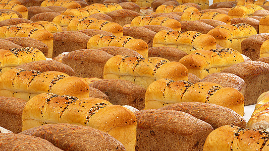 面包面包卷羊角面包套装或系列烘焙食品和面包脆皮产品渲染插图3d菜单小麦美食谷物小吃图片