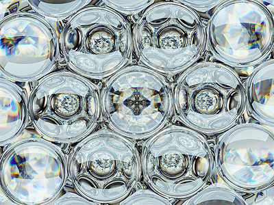 钻石宝石闪耀玻璃球体气泡图案万花筒背景图片