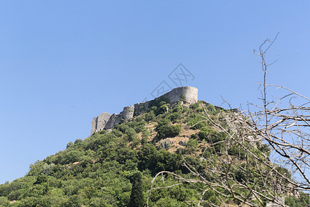 中世纪城市爬坡城堡建筑学皇帝宗教教会地标大教堂堡垒村庄图片