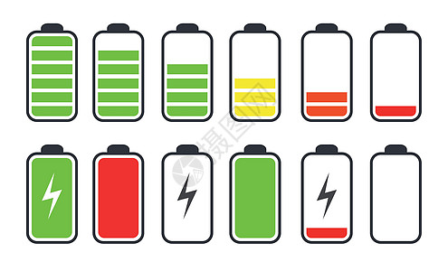 手机电池充电状态平面符号 se成套活力用户卡通片力量累加器充电器工具电话闪电图片