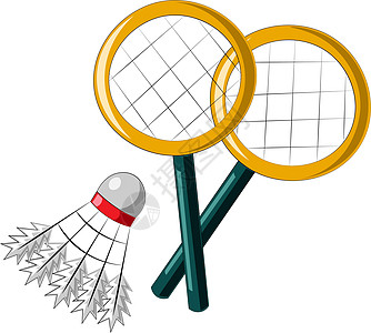 单体羽毛球和球拍 在科罗拉多画插图图片