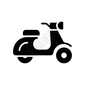 滑板车助力车平面矢量字形图标隔离送货插图摩托车旅行运输标识速度车辆引擎车轮图片