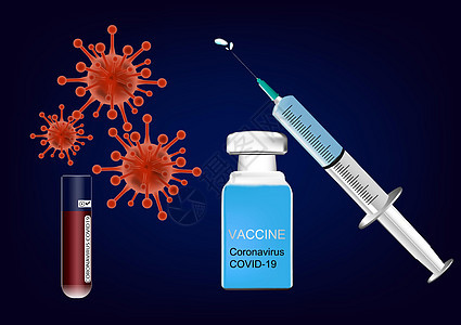 验血阳性冠状病毒的注射器和疫苗接种 covid19感染科学研究保健插图医疗实验室风险注射测试图片