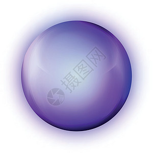 玻璃紫色球或珍贵的珍珠 在白色背景上突出显示的光滑逼真的 ball3D 抽象矢量插图 带阴影的大金属泡泡液体按钮塑料艺术气泡网络图片