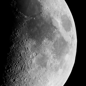 第一季度月亮 与望远镜用黑白两色宇宙月球白色黑色摄影天空月相天文学卫星天文图片