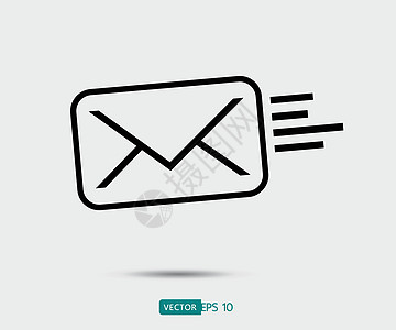 信封邮件图标平面设计风格 它制作图案直接消息矢量纽扣收件箱邮政技术下载界面地址网站空白商业图片