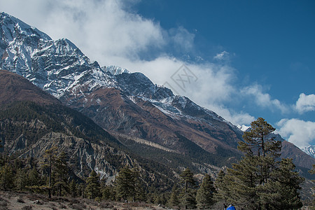 阿纳普尔纳环流 马沙扬迪河谷的山脉环境顶峰风景旅游峡谷自由阳光蓝色旅行天空图片