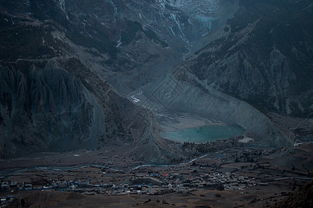 在马南山村上方的安娜普尔纳电路顶峰远足旅行天空风景冰川峡谷动机爬坡建筑图片