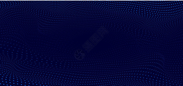 深蓝色背景和纹理上的抽象蓝色波浪半色调点图片
