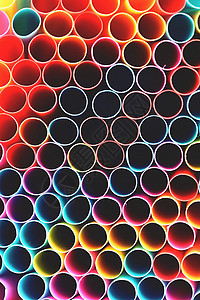 吸管 具有美丽多色背景的宏观抽象图像塑料饮料乐趣酒吧管道派对管子彩虹橙子庆典图片