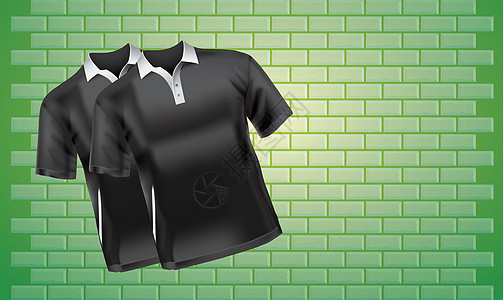 以抽象绿色背景将一对T恤衫装配起来纺织品夹克男人运动男性广告裙子运动衫衣服裤子图片