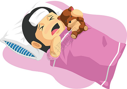 生病的感冒压缩孩子发烧流感疾病卡通它制作图案图片