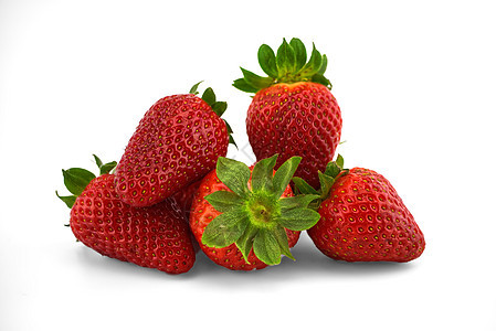 在白色背景上孤立的花园草莓草莓市场园艺饮食营养水果叶子收成甜点农业植物图片