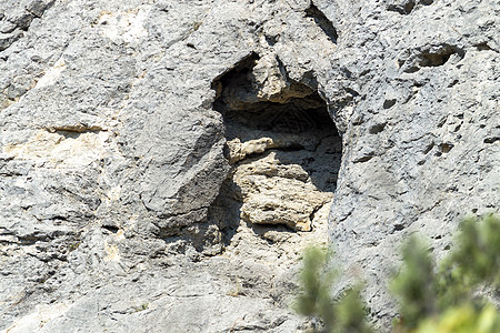 克里米亚岩石和天空 阳光秋天 前视历史碎石地标祸害日光石灰石砂岩瘢痕蓝色秀场图片