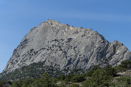 克里米亚岩石和天空 阳光秋天 前视蓝色地标祸害石灰石海岸瘢痕悬崖历史高原风景图片