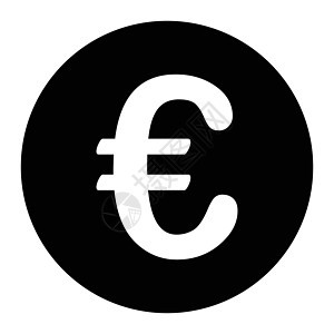 EUR 欧元符号符号 孤立在白色背景上的黑色插图  EPS矢量图片