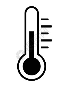 温度计温度图标 孤立在白色背景上的黑色插图  EPS矢量图片