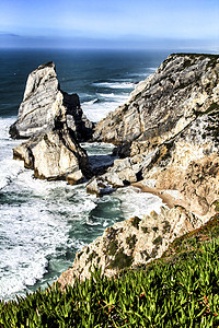 美丽的厄尔萨海滩及其巨大岩层结构蓝色摄影岩石海浪卡波旅游支撑天堂海岸地标图片