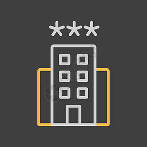 深色背景上的三星级酒店矢量图标旅游假期插图黑色房间标识摩天大楼建筑学星星旅行图片