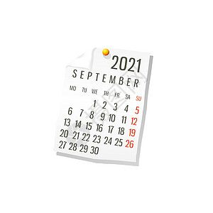 2021 年 9 月矢量日历图片