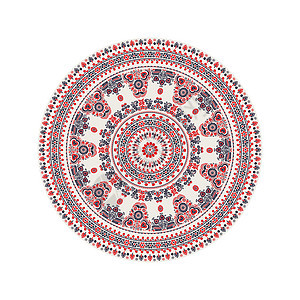 匈牙利圆形装饰品 2刺绣缝纫艺术盘子几何学红色针织织物民间地区图片