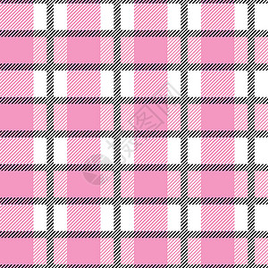 白色和粉色苏格兰纺织无缝图案 织物质地检查格子呢格子 布料 卡片 织物的抽象几何背景 单色重复设计 现代方形装饰品图片