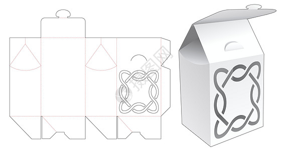 带有钢印图案模切模板的翻盖包装袋盒礼物卡片食物展示蓝图零售推介会糖果木板盒子图片