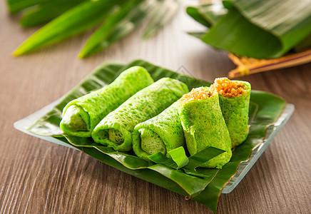 马来西亚流行甜甜甜点 椰子叫做马来语糖果糕点蛋糕早餐美食绿色食物小吃图片