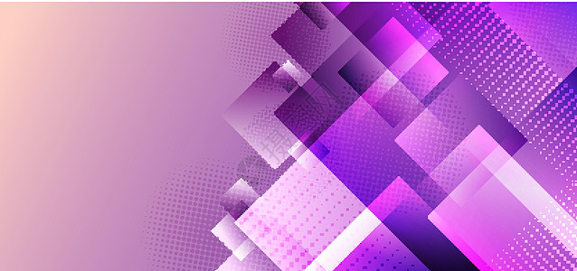 具有发光背景的抽象紫色方块几何重叠层图片