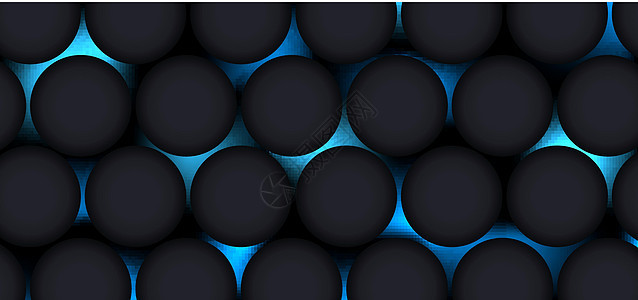 蓝色发光光背景上的抽象深灰色圆圈图案图片