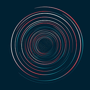 深蓝色背景上的抽象圆圈线漩涡图案图片