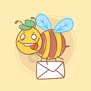 蜜蜂拿着信 微笑着 有趣的性格图片