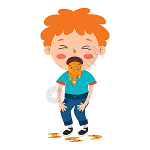 滑稽博的姿势和表情流感宿醉情感孩子呕吐胃部疾病感染呕吐物食品图片