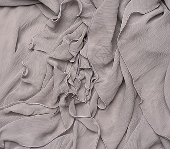 折叠灰色丝织物全帧织物曲线丝绸材料帆布海浪波浪状布料纺织品奢华图片